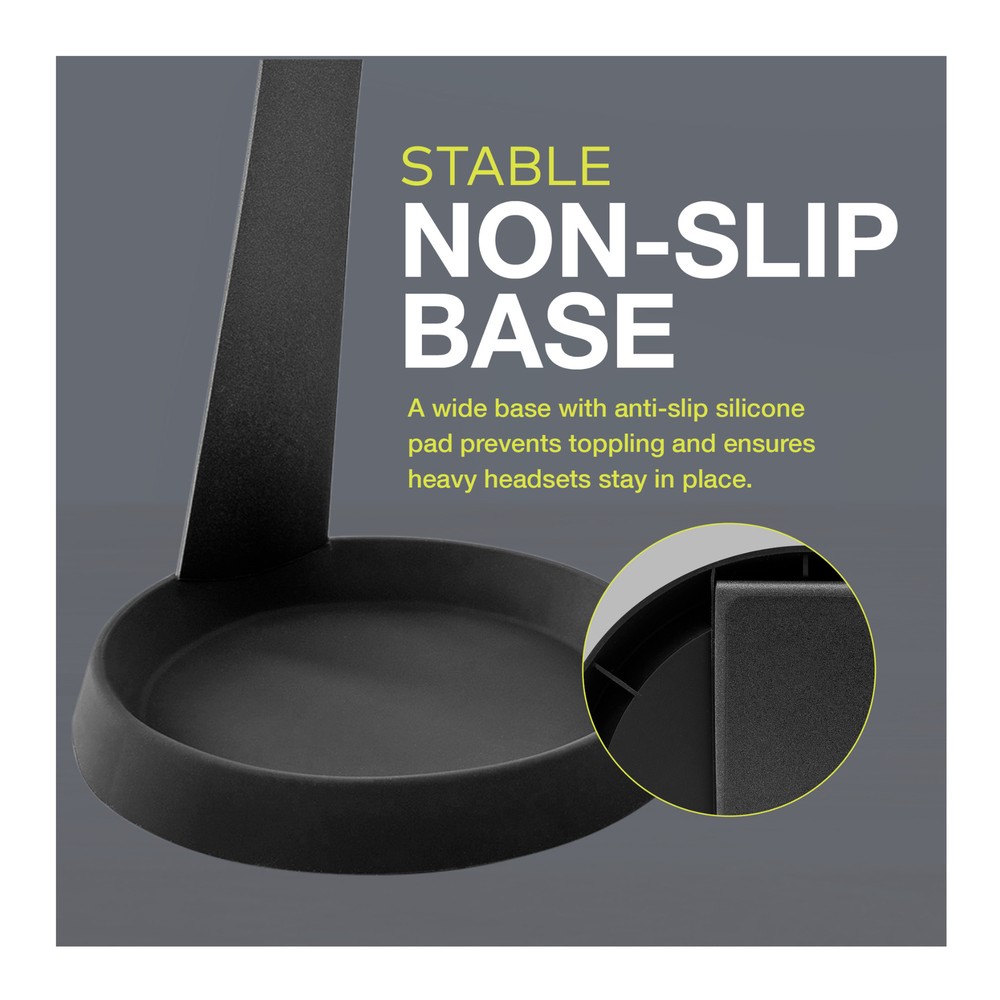 Knox Aluminum Headphone Stand for Desk with Solid Base Mount (Black)