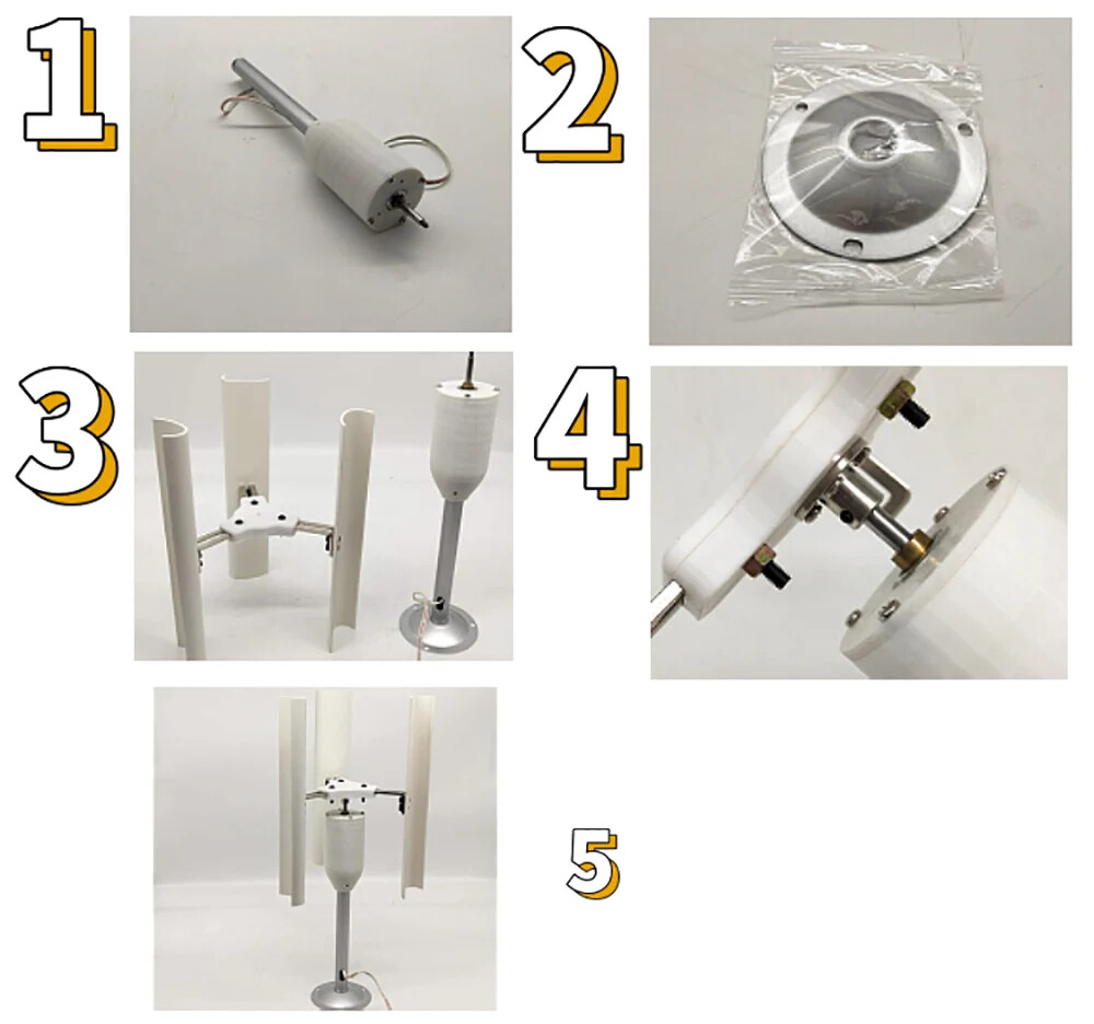 Three-phase Permanent Magnet Generator Windmill Toy Night Light Making DIY