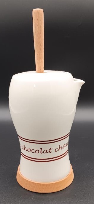 French Hot Chocolate Pot w/Base & Stirring Molinet from Red Envelope