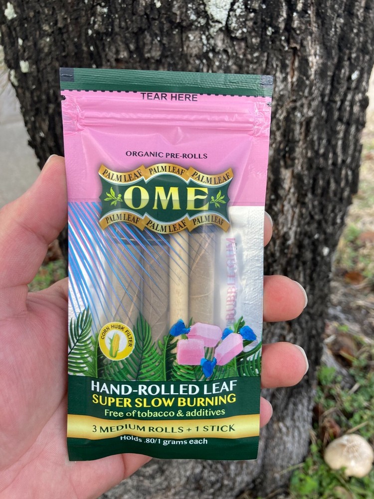 Palm leaf Pack Count 45 medium/Slim Wraps 100% Organic OME - BUBBLE GUM