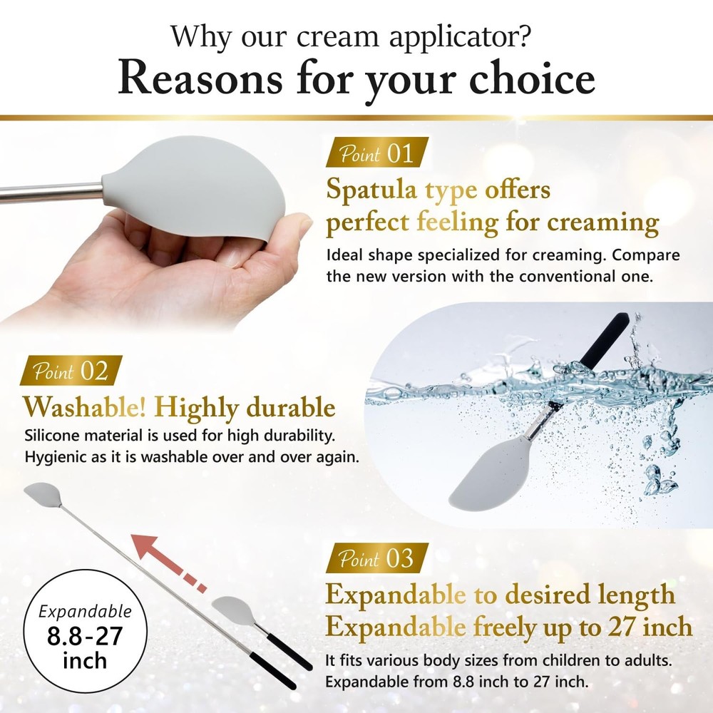 Adjustable Telescopic Back Cream Applicator Apply Sunscreen Lotion and Ointments