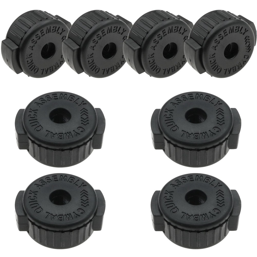 8-Pack Drum Cymbal Nuts, 8mm Plastic Quick Release Cymbal Nut, Black