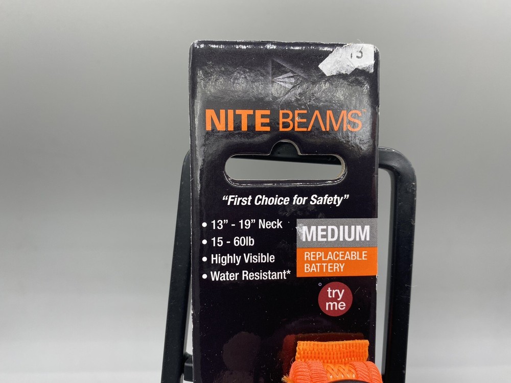 Nite Beams L.E.D. Pet Collar Medium High Visibility Orange