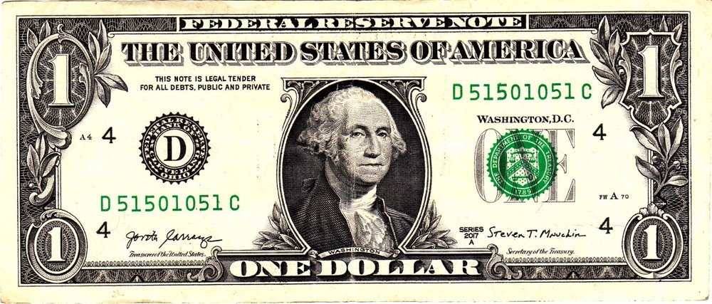 $1 2017A Fancy Serial D51501051C