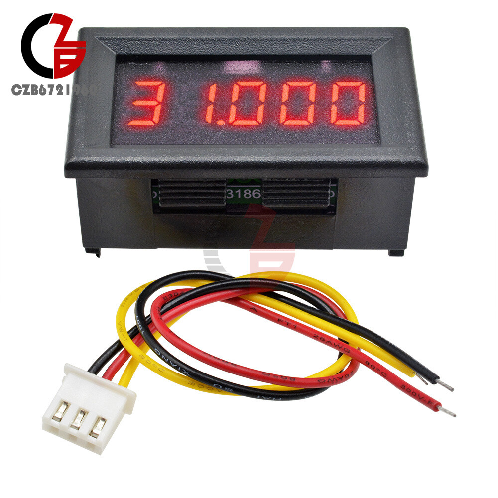 3-Wire 5 Digit 0.36" DC 0-33.000V Red LED Digital Voltmeter Voltage Meter Panel