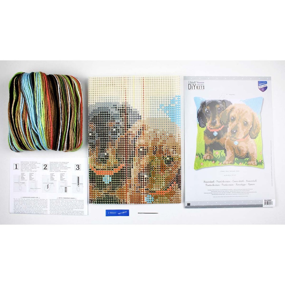 Vervaco® Dachshunds Cushion Needlepoint Kit
