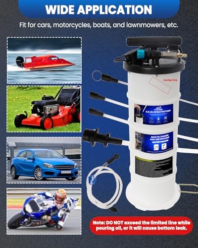 6.5L Oil Extractor Pump, Pneumatic/Manual Fluid Extractor with Pipe Storage