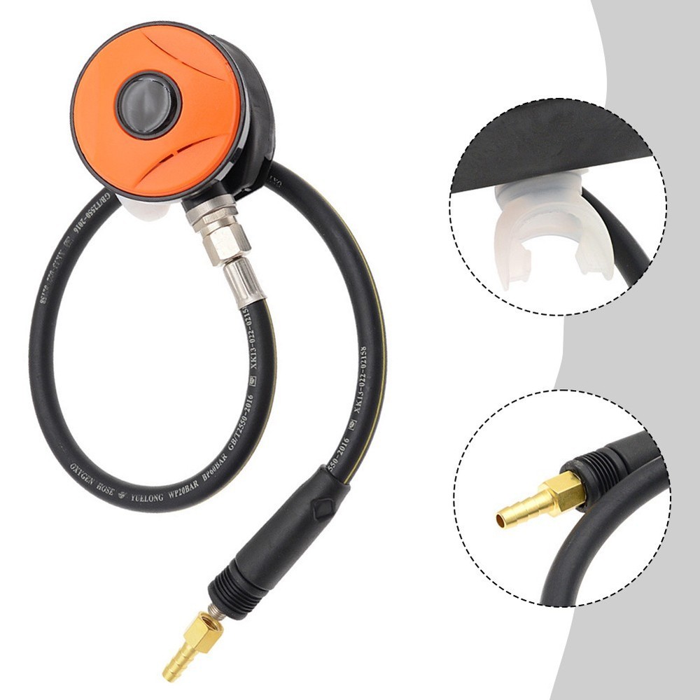 Non-adjustable Scuba Diving Regulator 2nd Stage with Hose Ergonomic Bite Design