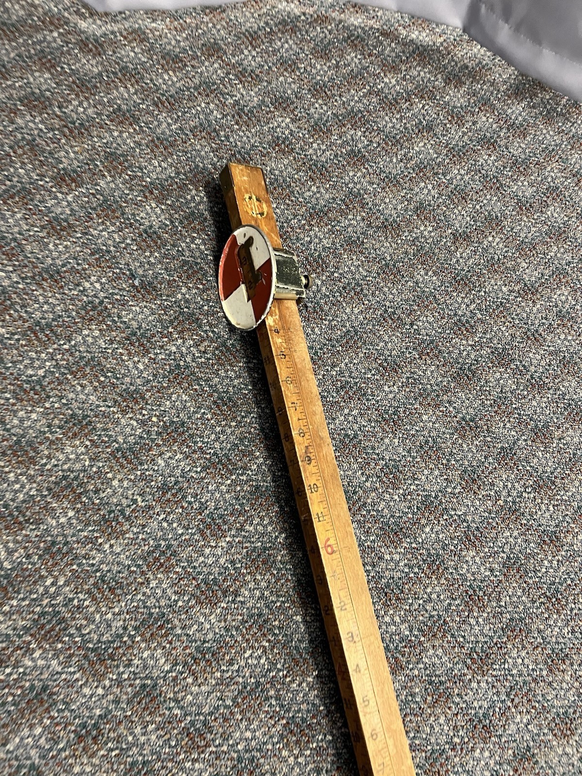 Vintage 10 Ft WOOD MEASURING STICK grade rod rule surveying story pole wall art