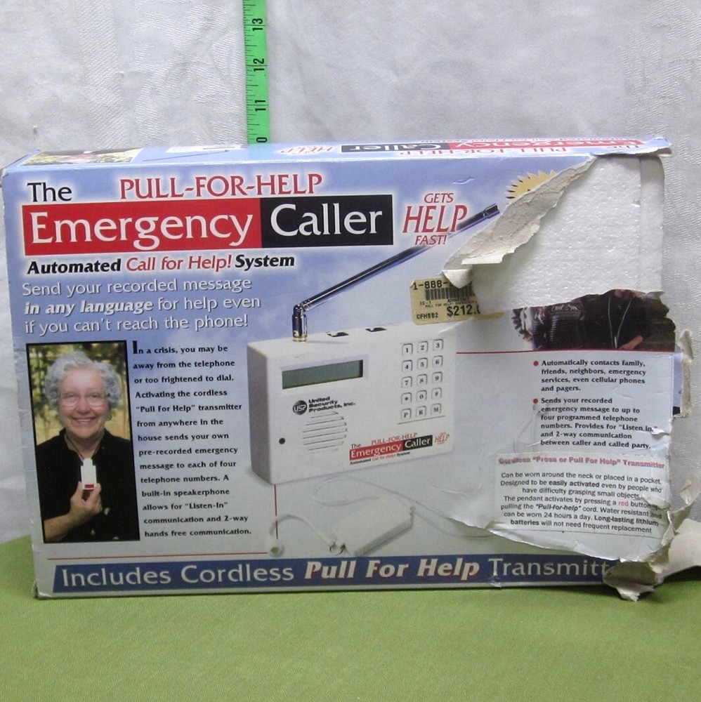 PULL-FOR-HELP Emergency Caller automated system United Security transmitter box