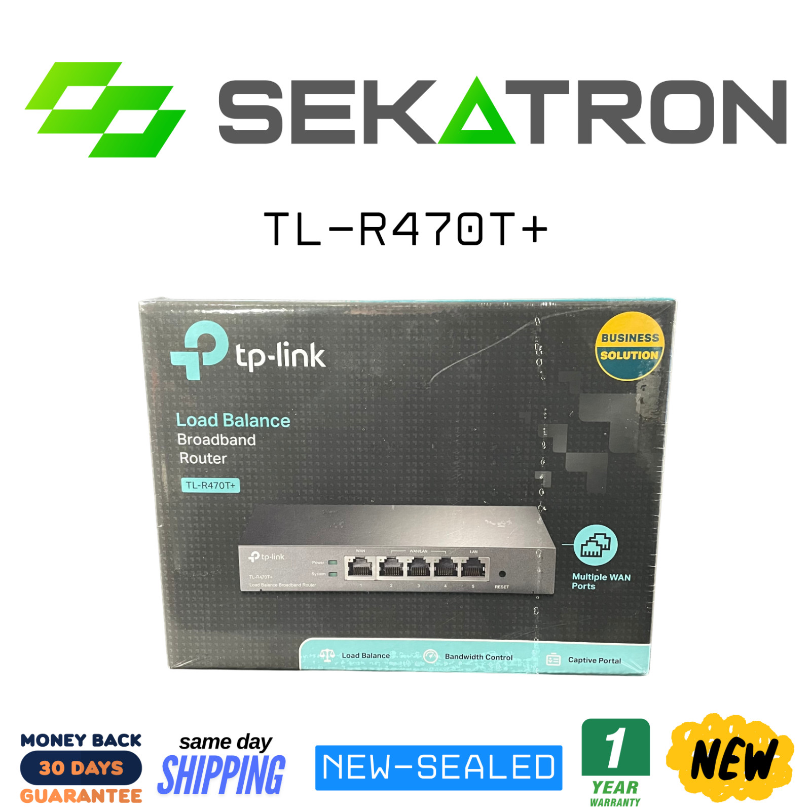 🌐 TP-Link TL-R470T+ • Load Balance Broadband Router • NEW ✅