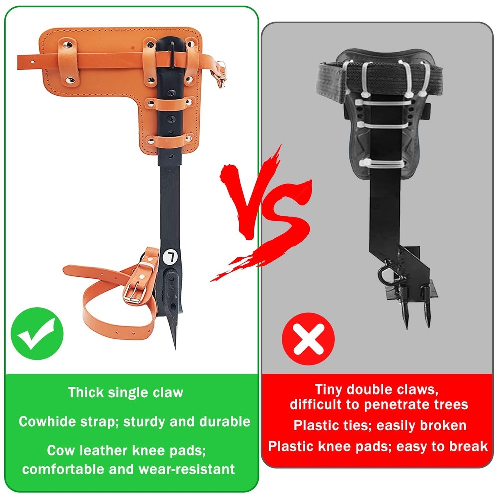 Tree Climbing Spikes Set,Tree Climbing Gear with Professional Adjustable Clim...