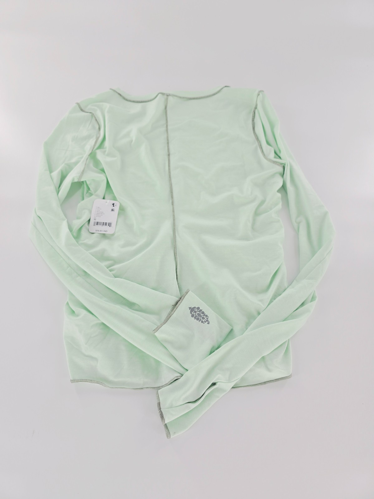 Free People FP Movement Right On Run Long Sleeve Shirt Green Blue Size Medium M