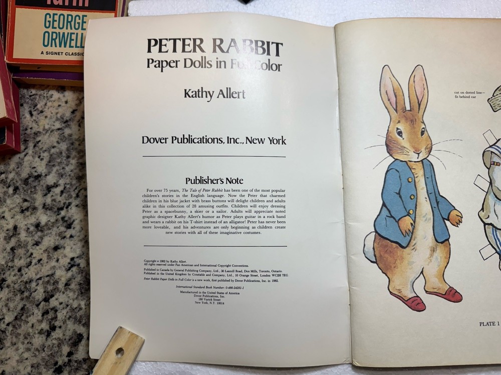 1982 Peter Rabbit Paper Dolls Book