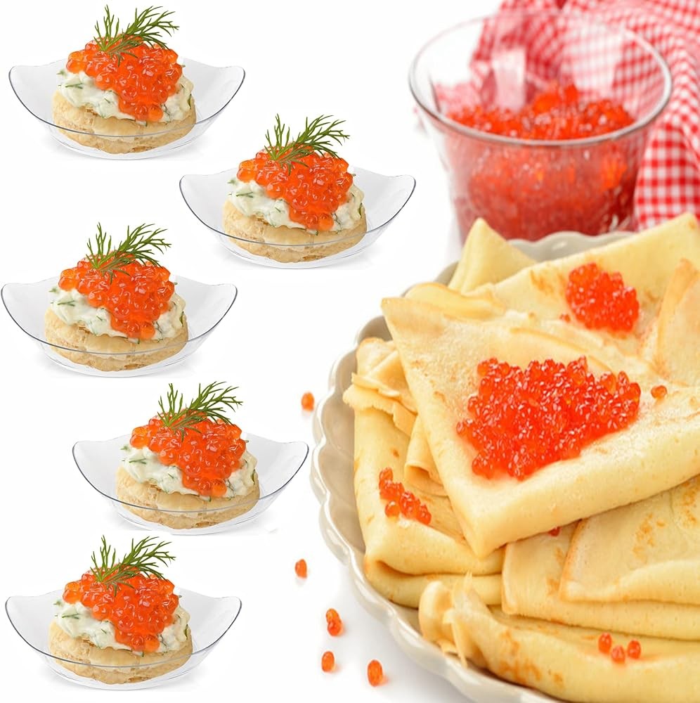 100ct Mini Dert Plates with Tasting Spoons, 2.5 Inch Small