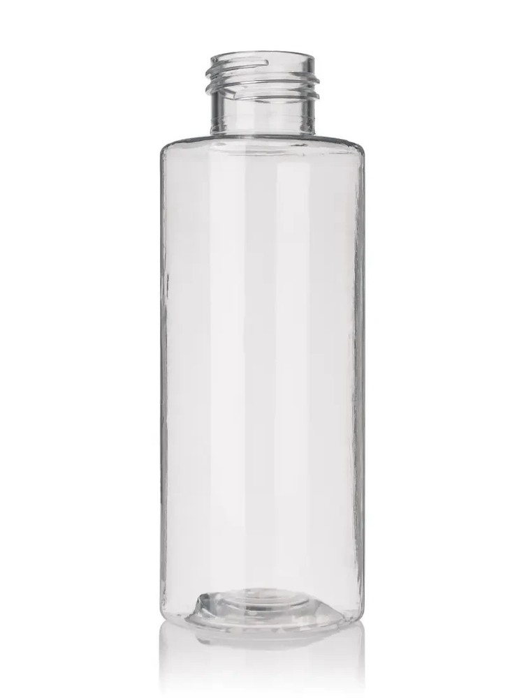 4 oz (120 ml) Clear Plastic Cylinder Round Bottles w/Caps (100 count)