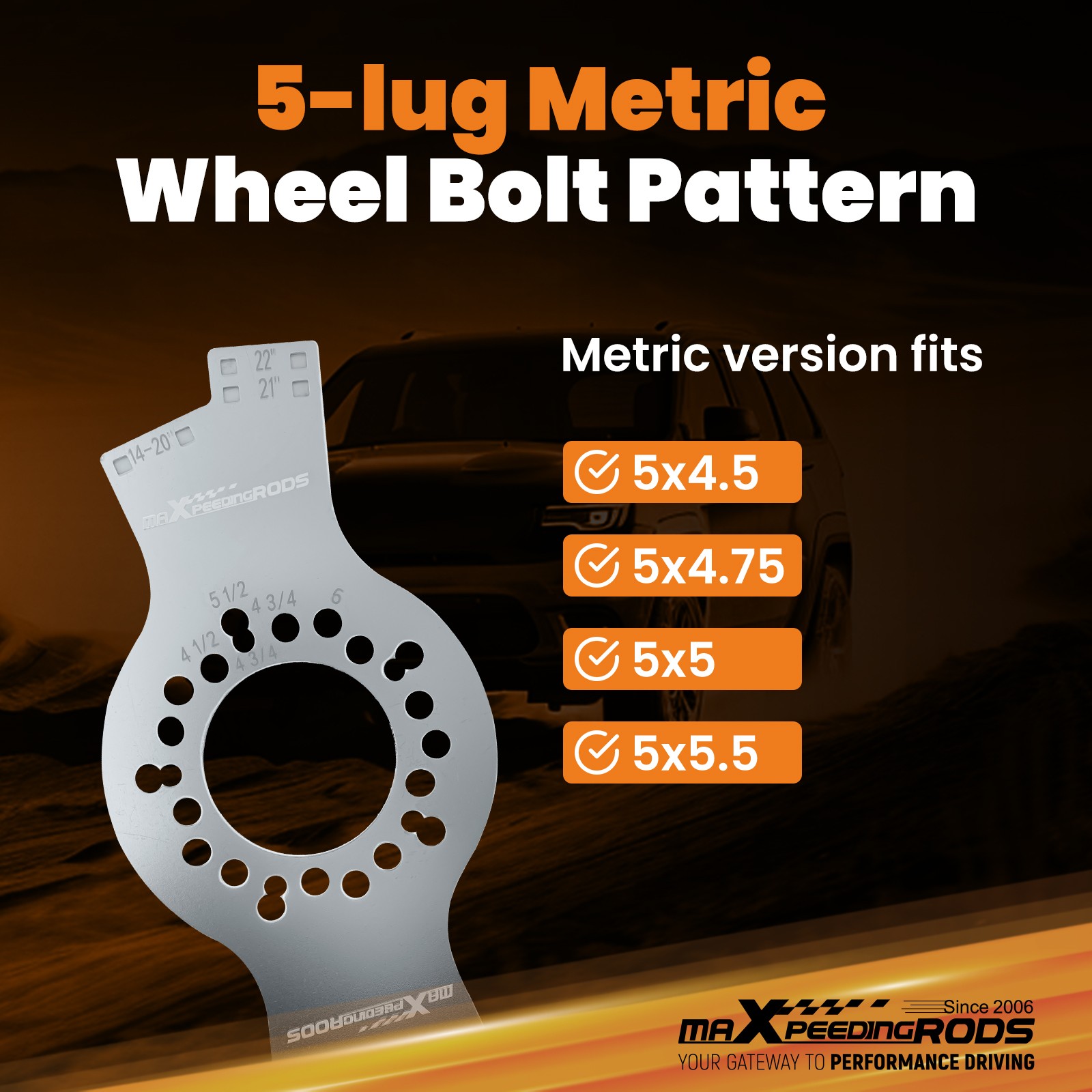 Wheel Fitment Simulator Tool Tire Size Test Measuring Mockup 5-Lug 6-Lug 14"-22"