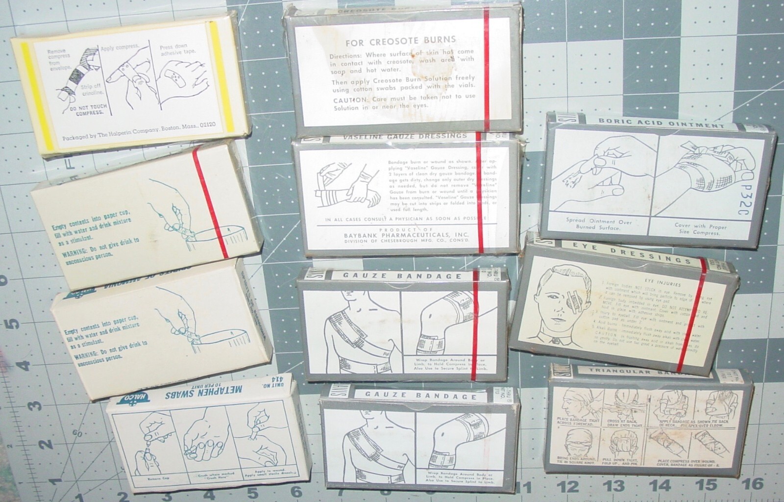 Vintage MSA Mine Safety Power Company Metal Mount First Aid Kit w/Contents USA