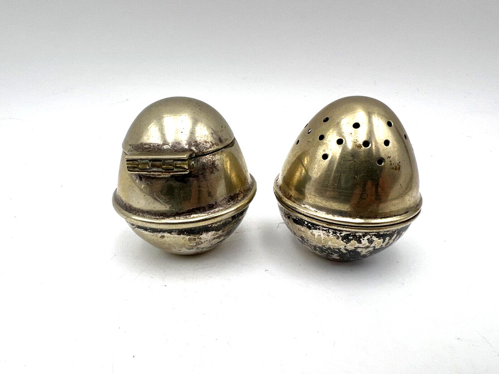 EPNS Silverplated Salt Shaker and Hinged Mustard Pot Made in England