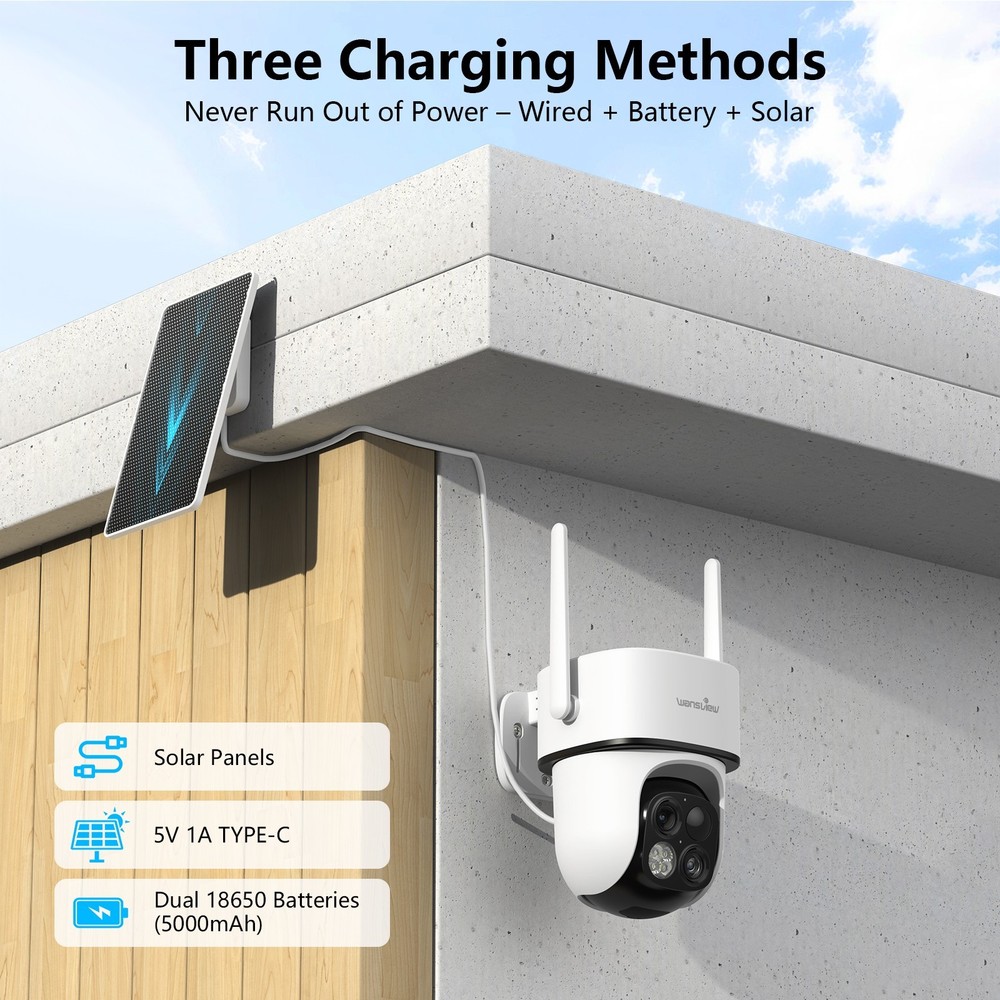 Wansview Wireless WiFi Security Camera System Outdoor Night Vision Solar Powered