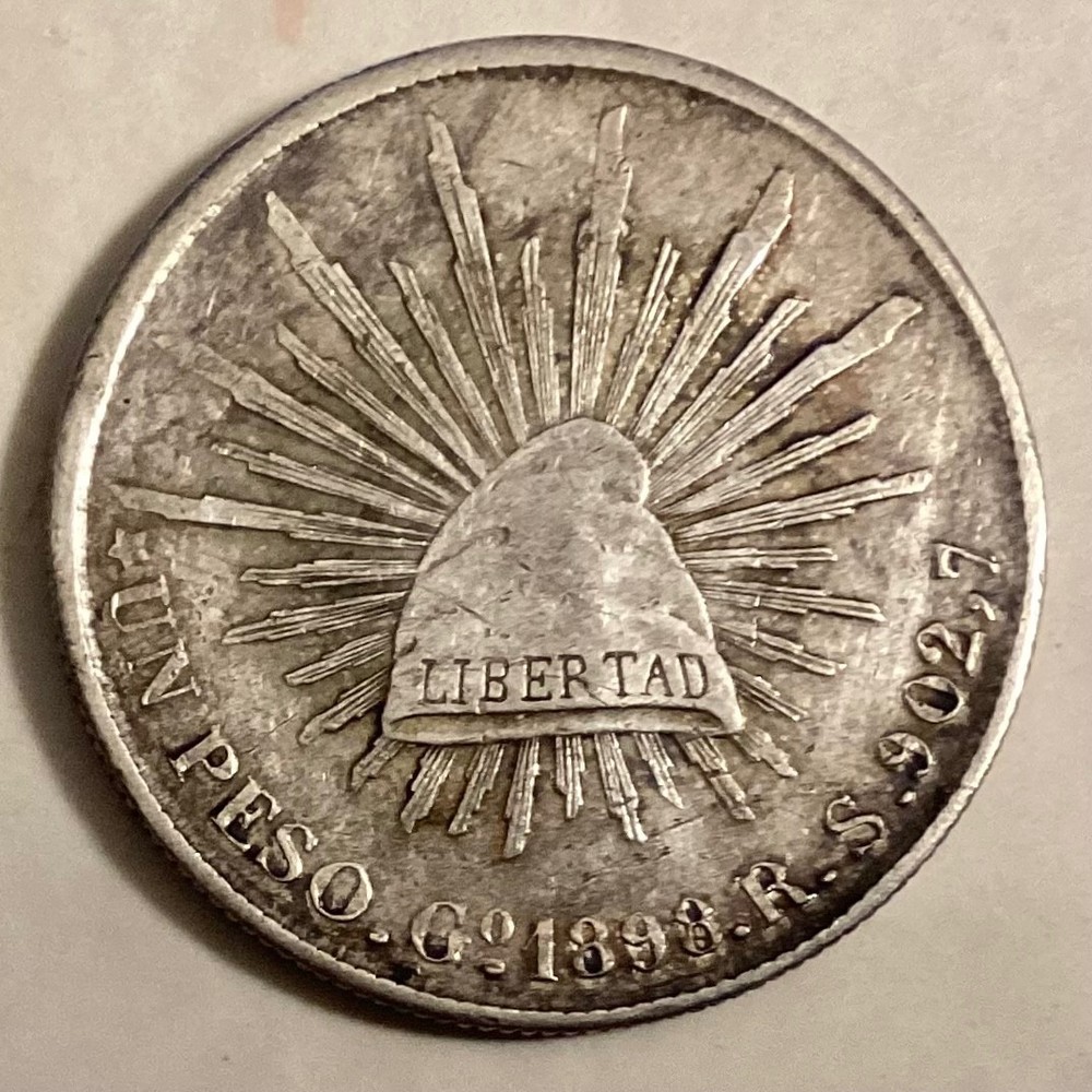 1898 GO RS Mexico Silver One Peso