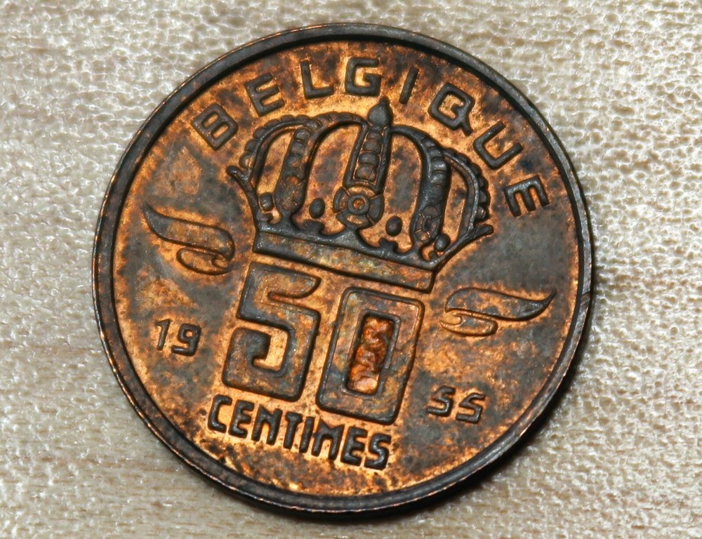 1955 Belgium 50 Centimes French text
