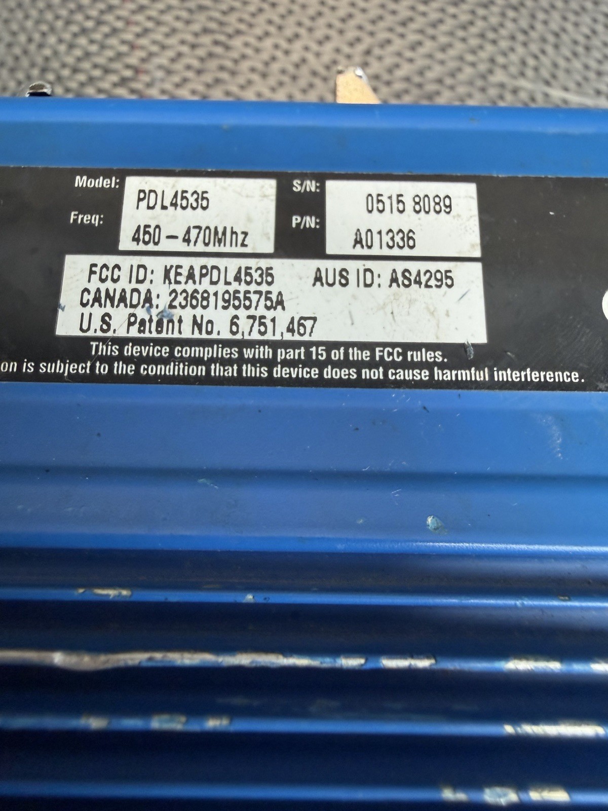 Pacific Crest PDL4535 Positioning Data Link 450-470 MHz A01336 *Ships Fast*