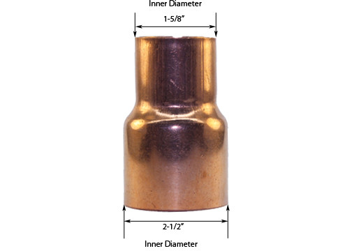 Libra Supply 2-1/2'' x 1-1/2'' Copper Coupling Bushing Fitting Reducer FTG x C