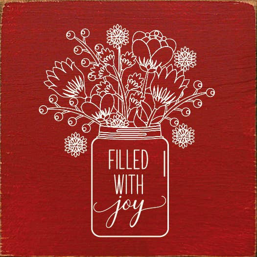 Filled With Joy Vase Sanded White