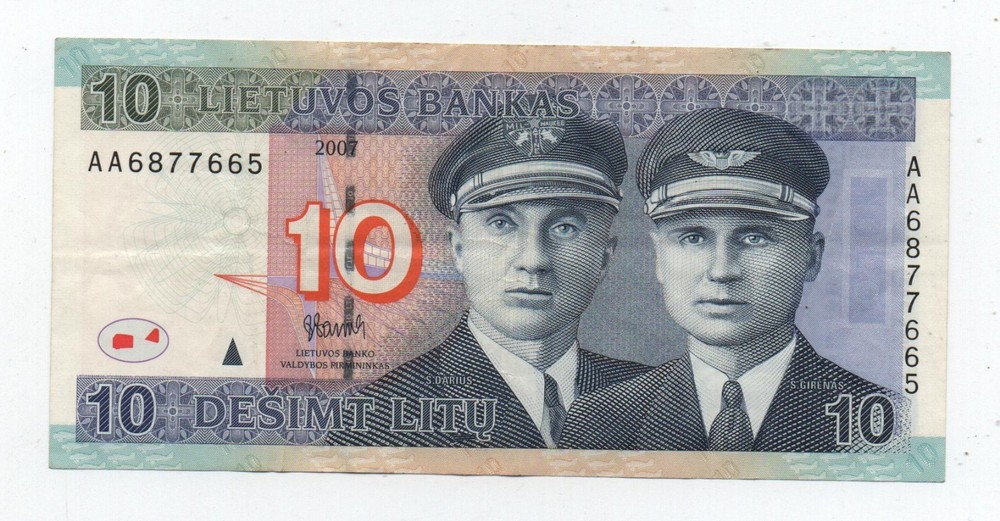 LITHUANIA 10 LITU 2007 PICK 68 LOOK SCANS