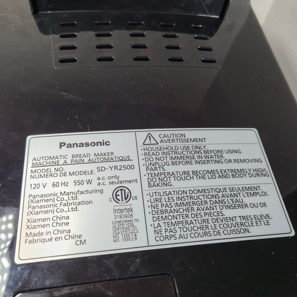 Panasonic SD-YR2500 Automatic Bread Baking Machine W/ Auto Yeast/Fruit Dispenser