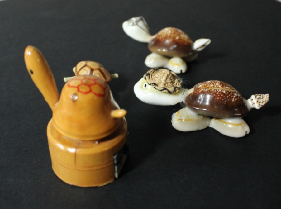 Vintage Miniature Turtle Collection 70's 4 Pieces