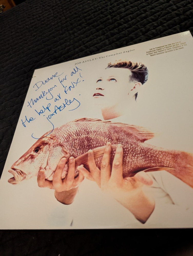Jon Astley The Compleat Angler LP Autographed Vinyl With Promo Stamp