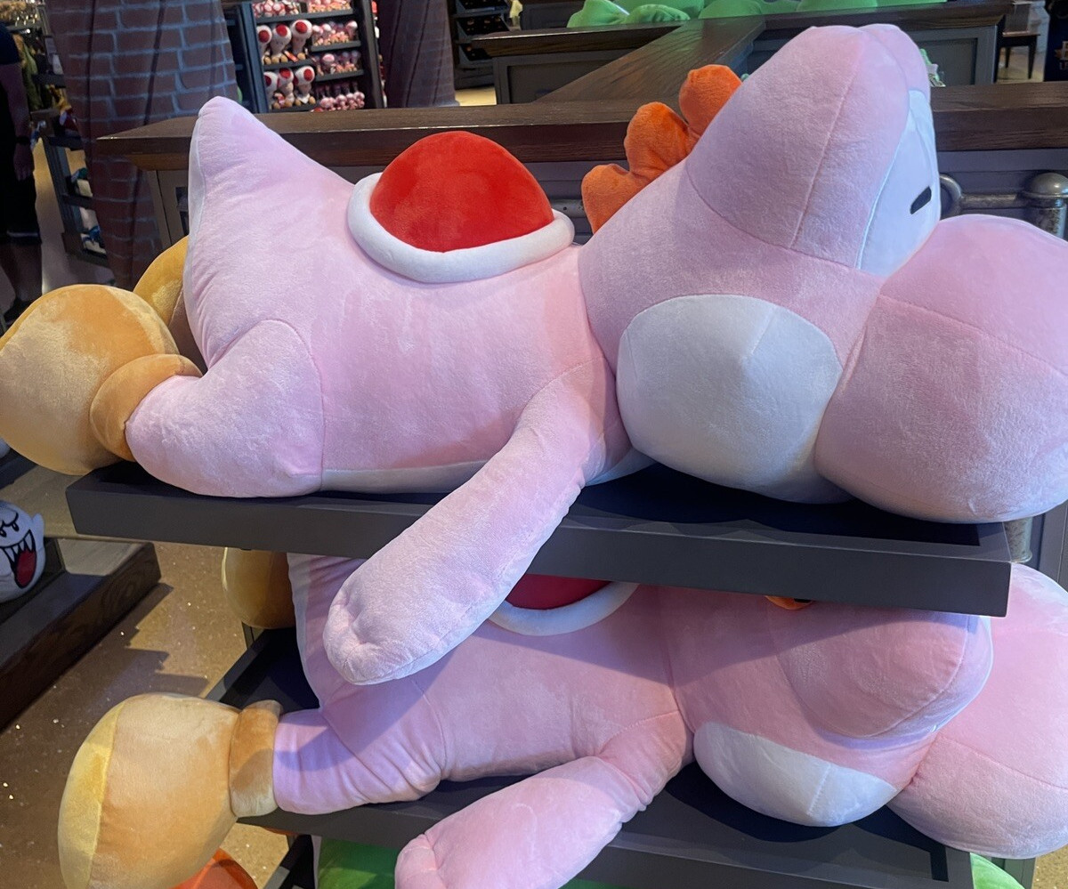 Universal Epic Universe Nintendo Giant Yoshi Cuddle Buddy Pillow Plush Pink