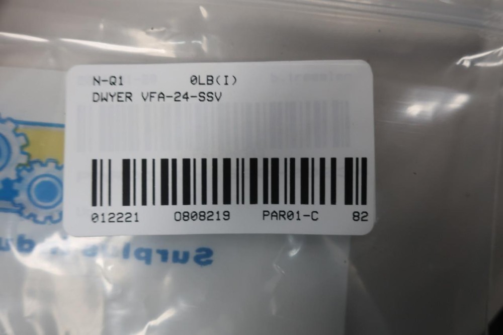 Dwyer VFA-24-SSV Variable Area Flow Meter 0-10lpm