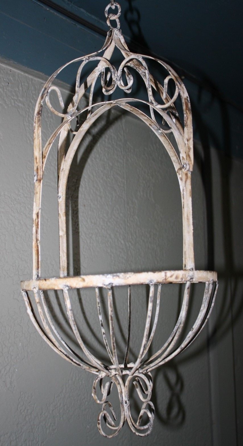 Rustic Hanging PLANTER Basket Antique Victorian Style Garden Plant Hanger