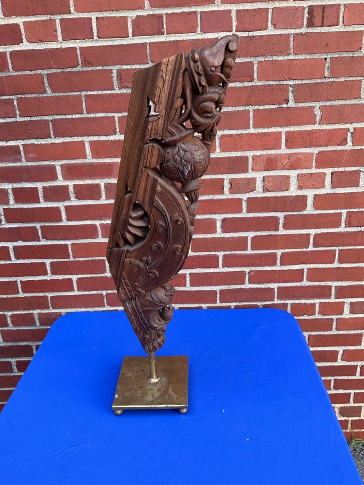 Antique Carved Architectural Element On Stand