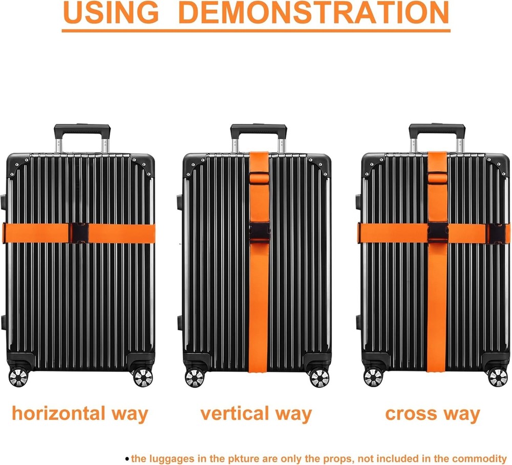 Adjustable 6-Foot Nylon Luggage Straps for Easy Baggage Identification - 4 Pack