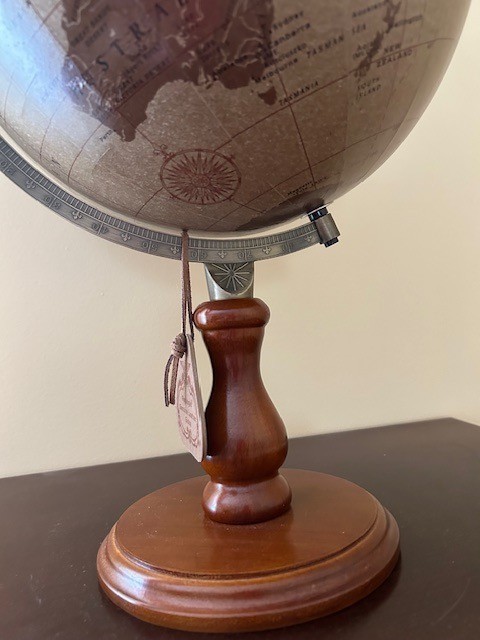 Replogle Globe Leather 12" Brown Vintage Library, Study, Office