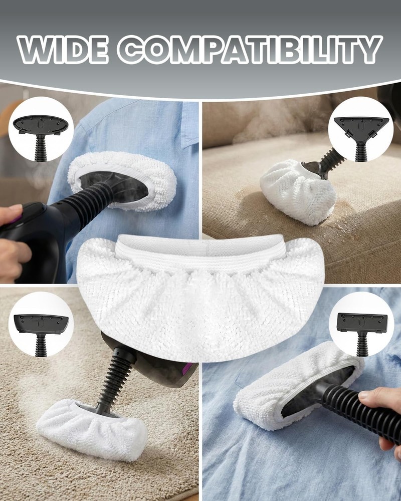 8 Pack Universal Microfiber Cloths for Handheld Steam Cleaner Double Layered