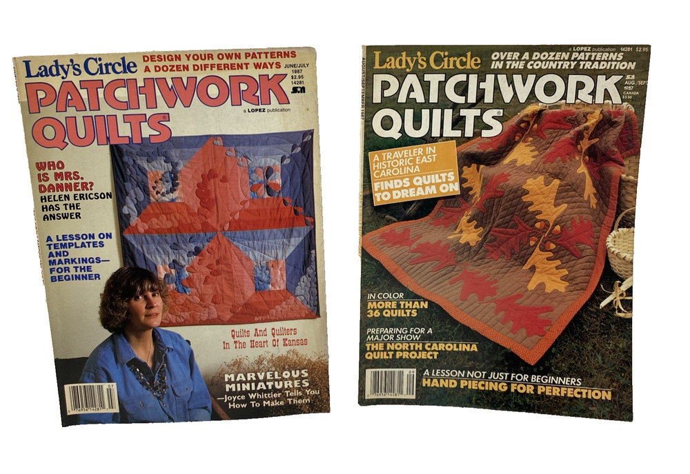 2 Lady's Circle Patchwork Quilts Magazines 1987 Vtg Quilt Patterns
