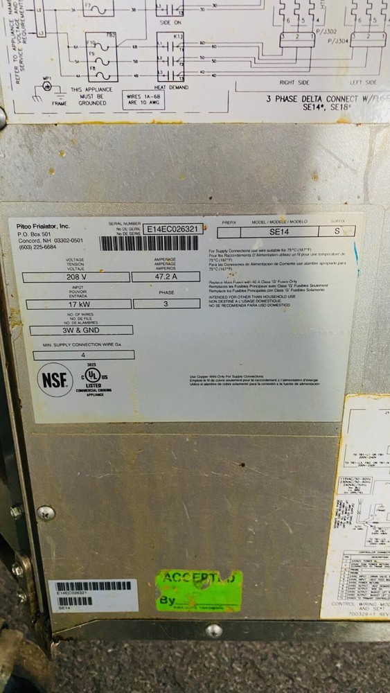 Pitco SE14 Electric Fryer
