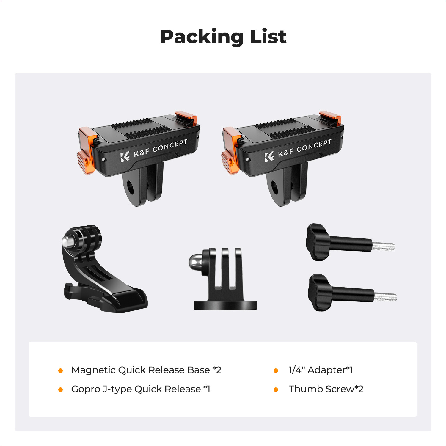 K&F Concept 2x Magnetic Quick Release Adapter Mount fr DJI Osmo Action 5 Pro 4 3