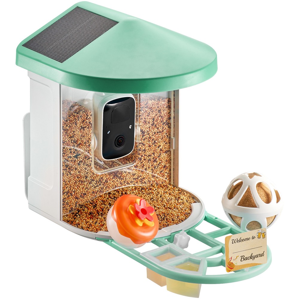 Smart Bird Feeder with Camera Solar Panel AI Identify Birds APP Wi-Fi