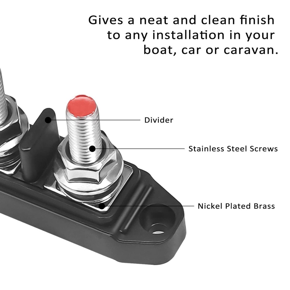 Positive Negative Power Distribution Block 5/16" Studs