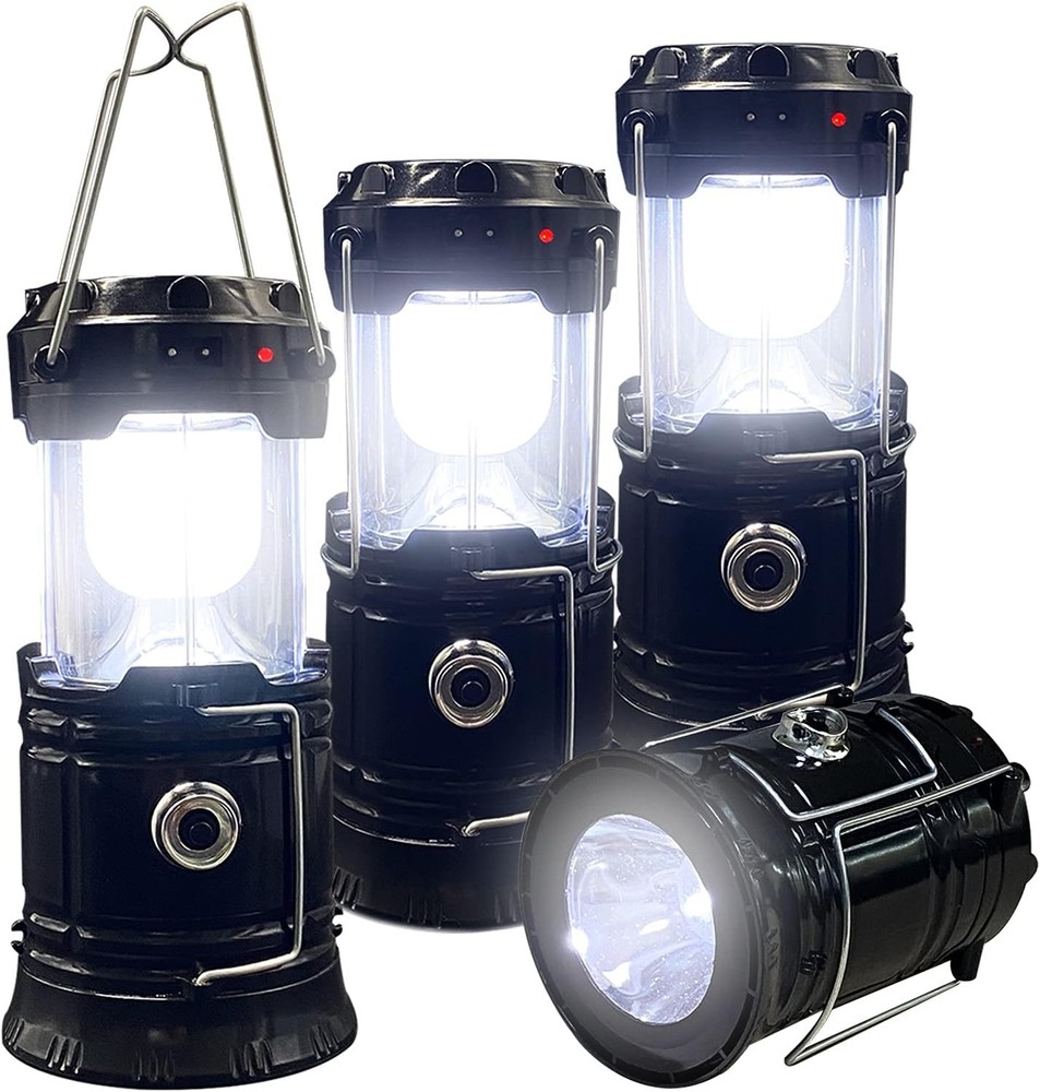 Collapsible Portable LED Camping Lantern, Lightweight Waterproof Solar USB