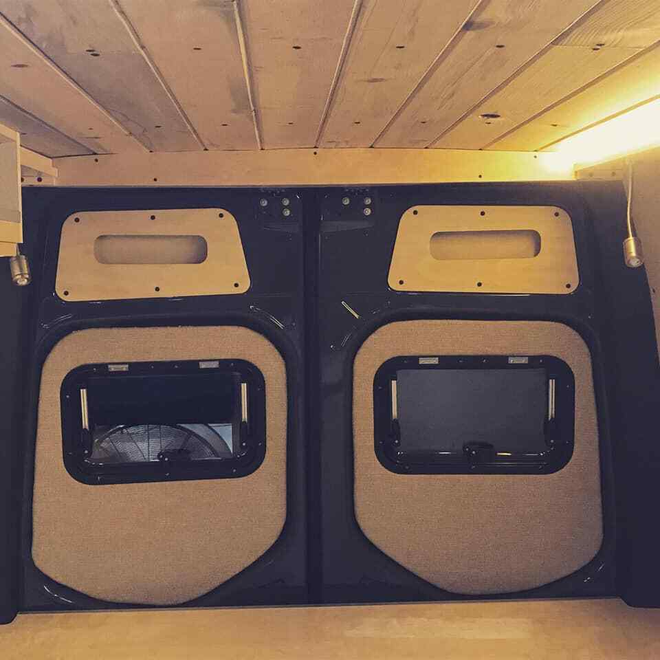 Sprinter Van slider door cubby storage set shelf