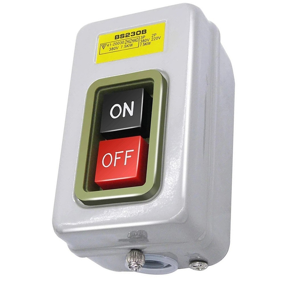 On Off Start Stop Push Button Switch for 220V 380V Single Phase Motor Wiring
