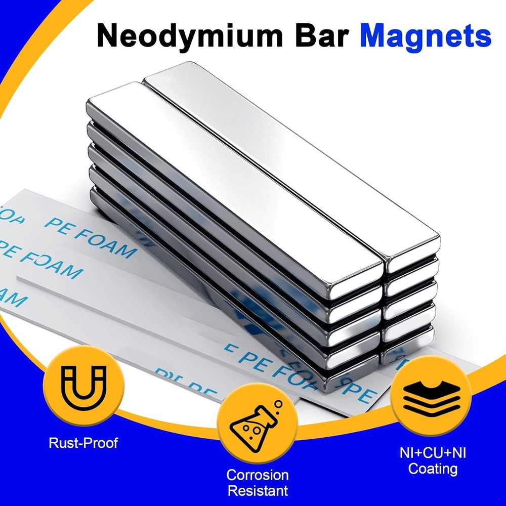 Strong Rare Earth Bar Magnets Set [12 Pack]