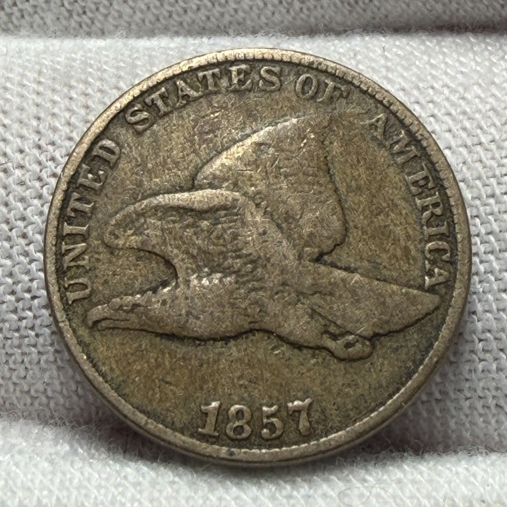 1857 Flying Eagle Cent Penny receive coin pictured see description #4366